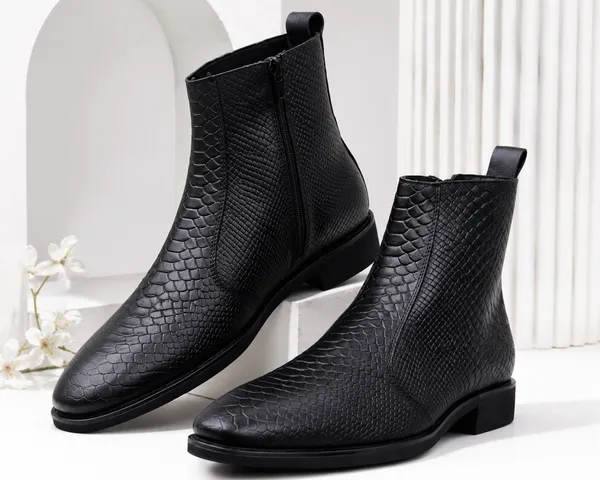 Black_Leather_Chealsea_Boot_Premium_&_Elegant_Shoes_Crocodile_Finished
