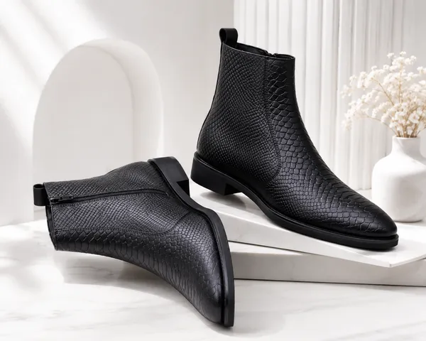 Black_Leather_Chealsea_Boot_Premium_&_Elegant_Shoes_Crocodile_Finished