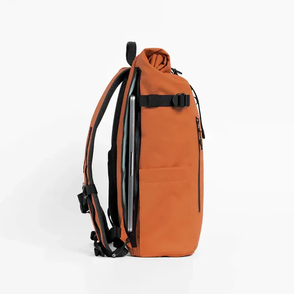 Nomad_Luxe_Rolltop_Sleek_Waterproof_Backpack_For_16.5L_Laptops_+_Luggage_Strap_Stale_Orange_For_Unisex_(Pack_Of_2)