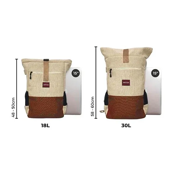 Khadi_Wax_Leather_Premium_&_Elegant_Roll_Top_Backpack_For_Unisex