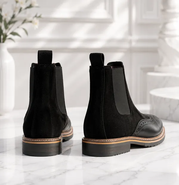 Black_Leather_Chealsea_Boot_For_Men_Premium_&_Elegant_Broke_Finished