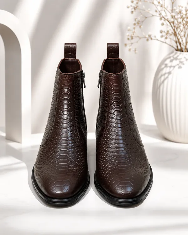 Brown_Leather_Chealsea_Boot_Fro_Men_Premium_&_Elegant_Crocodile_Finished