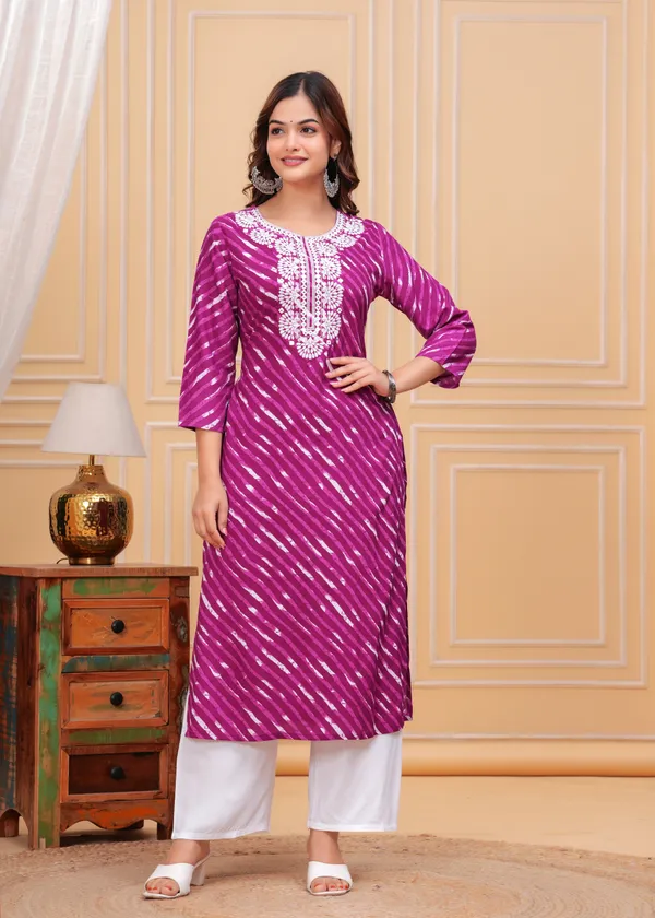 Purple_Leheriya_Printed_Embroidered_Mirror_Work_Straight_Kurta_For_Women