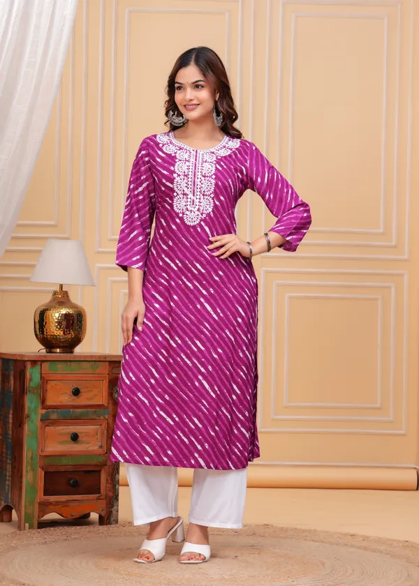 Purple_Leheriya_Printed_Embroidered_Mirror_Work_Straight_Kurta_For_Women
