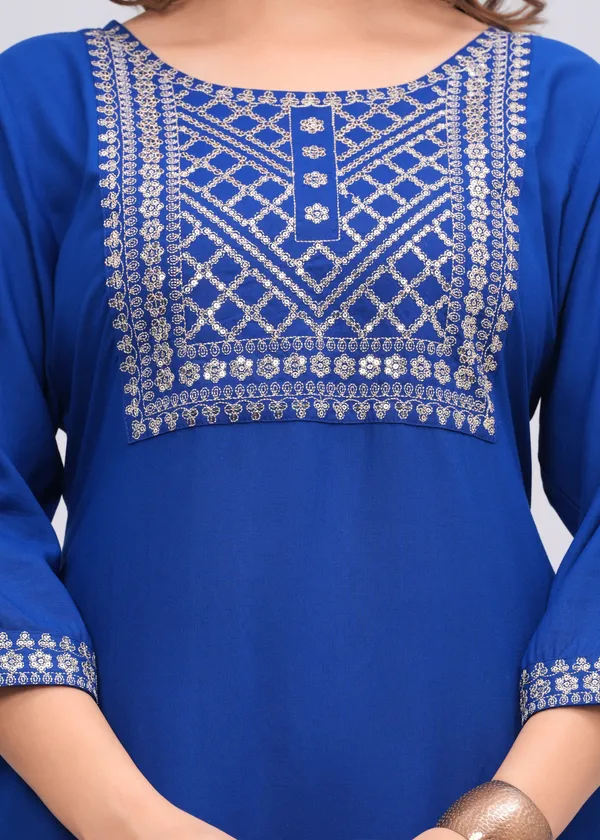 Blue_Sequins_Embroidered_Solid_Straight_Kurta_For_Women