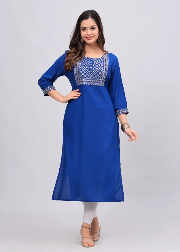 Blue_Sequins_Embroidered_Solid_Straight_Kurta_For_Women