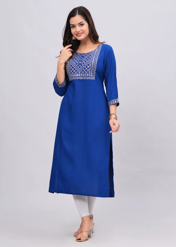 Blue_Sequins_Embroidered_Solid_Straight_Kurta_For_Women