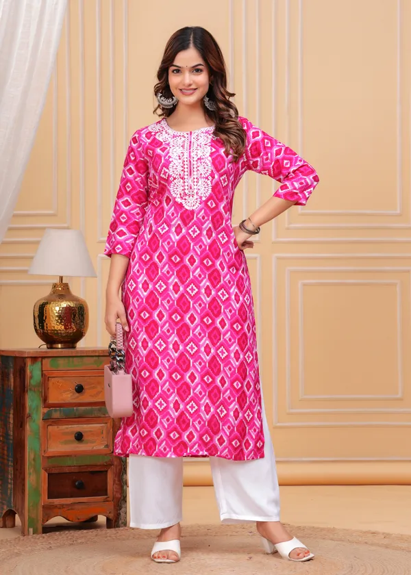 Green_Floral_Printed_Round_Neck_Sequinned_Aliya_Cut_Kurta_For_Women
