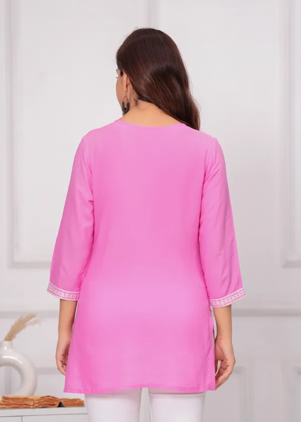 Light_Pink_Embroidered_V-Neck_Top_For_Women