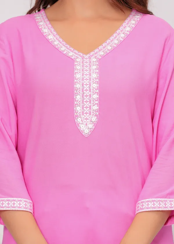Light_Pink_Embroidered_V-Neck_Top_For_Women