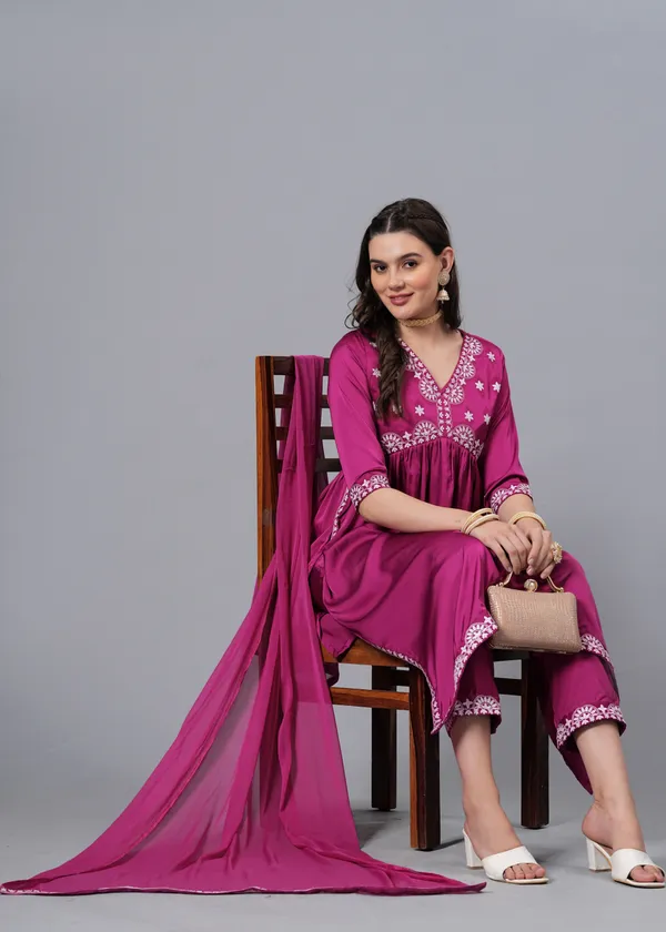 Pink_Floral_Embroidered_Regular_Thread_Work_A-Line_Kurta_With_Palazzos_&_Dupatta_For_Women