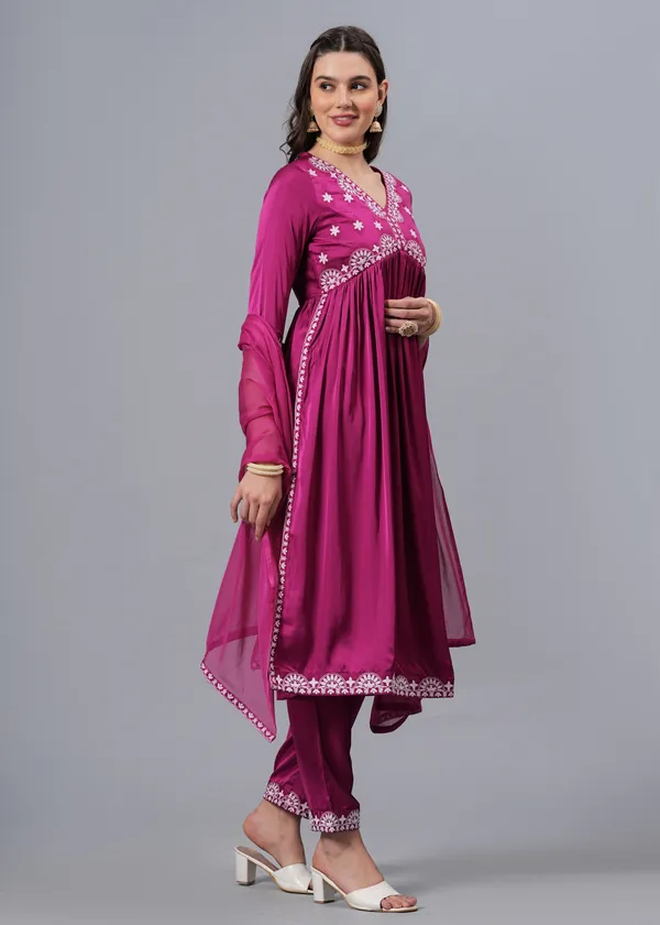 Pink_Floral_Embroidered_Regular_Thread_Work_A-Line_Kurta_With_Palazzos_&_Dupatta_For_Women