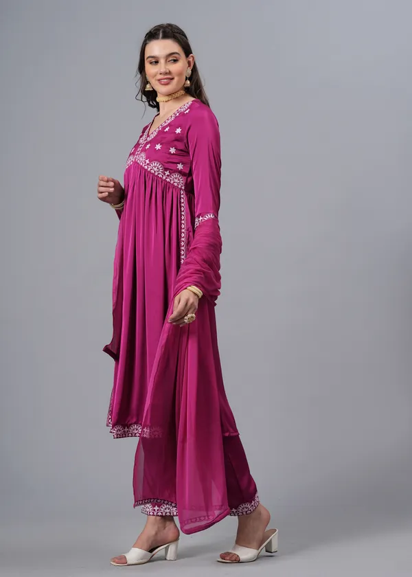 Pink_Floral_Embroidered_Regular_Thread_Work_A-Line_Kurta_With_Palazzos_&_Dupatta_For_Women