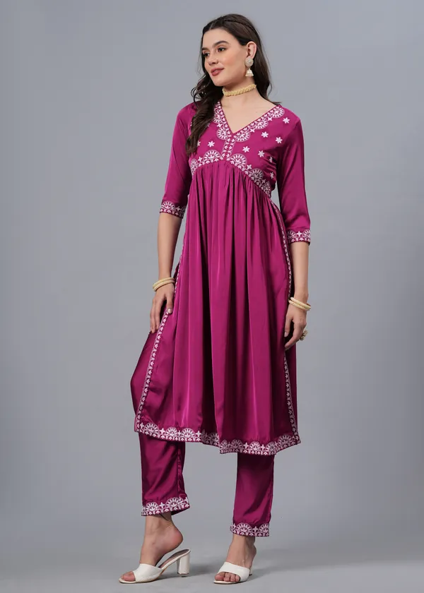 Pink_Floral_Embroidered_Regular_Thread_Work_A-Line_Kurta_With_Palazzos_&_Dupatta_For_Women