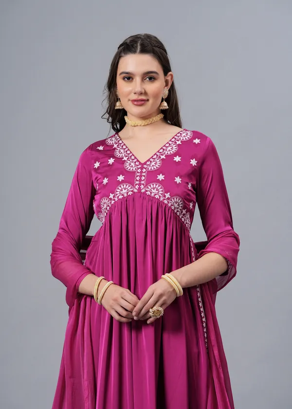 Pink_Floral_Embroidered_Regular_Thread_Work_A-Line_Kurta_With_Palazzos_&_Dupatta_For_Women