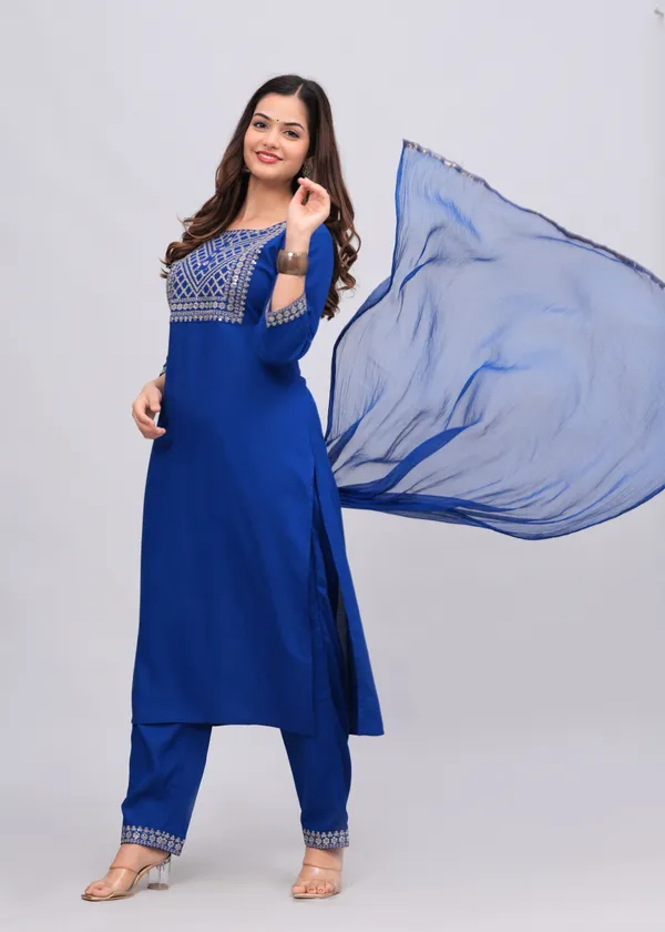Blue_Floral_Embroidered_Sequinned_Kurta_With_Palazzos_&_With_Dupatta_For_Women