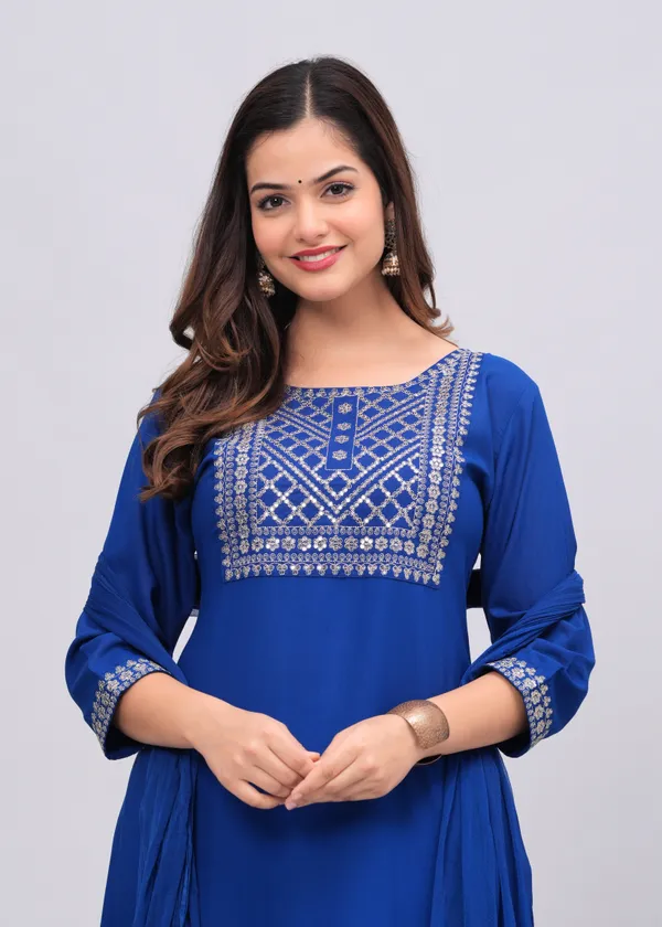 Blue_Floral_Embroidered_Sequinned_Kurta_With_Palazzos_&_With_Dupatta_For_Women