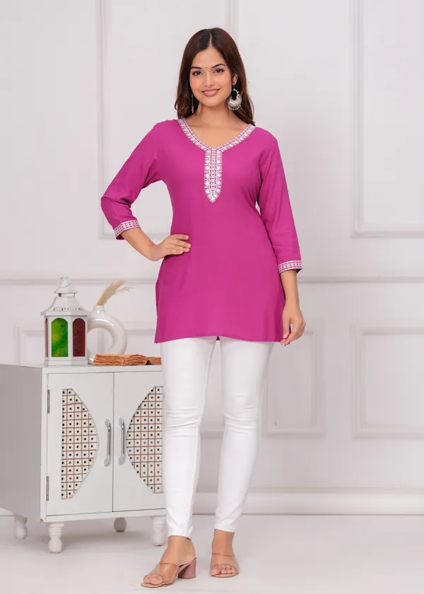 Pink_Embroidered_Tunics_For_Women