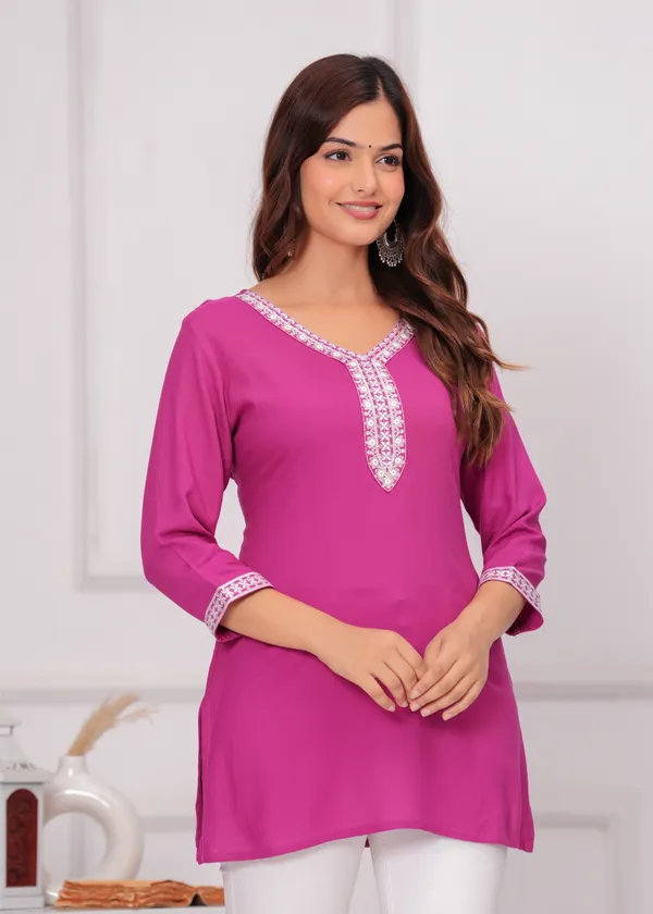 Pink_Embroidered_Tunics_For_Women