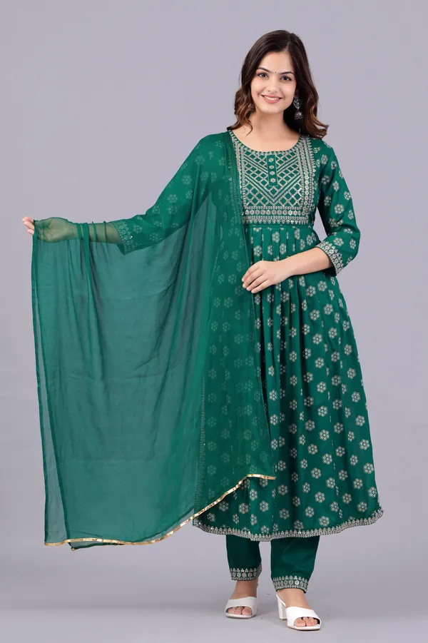 Green_Floral_Embroidered_Regular_Sequinned_Kurta_With_Palazzos_&_Dupatta_For_Women