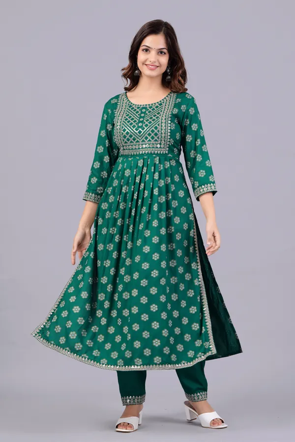 Green_Floral_Embroidered_Regular_Sequinned_Kurta_With_Palazzos_&_Dupatta_For_Women