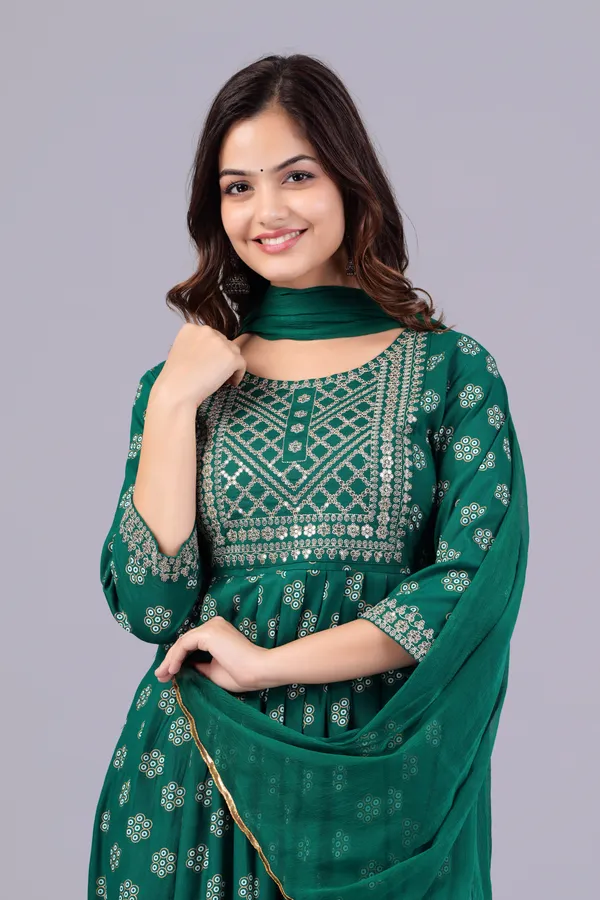 Green_Floral_Embroidered_Regular_Sequinned_Kurta_With_Palazzos_&_Dupatta_For_Women