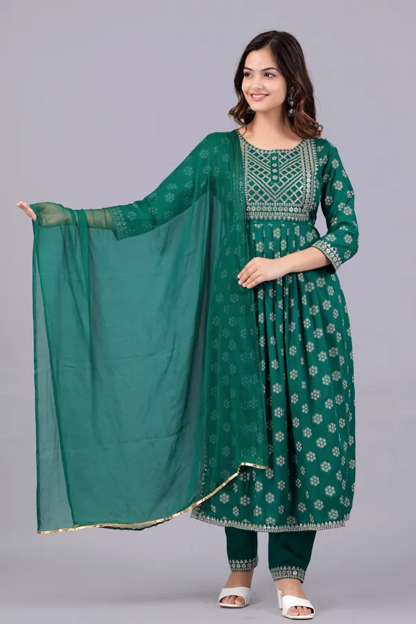 Green_Floral_Embroidered_Regular_Sequinned_Kurta_With_Palazzos_&_Dupatta_For_Women