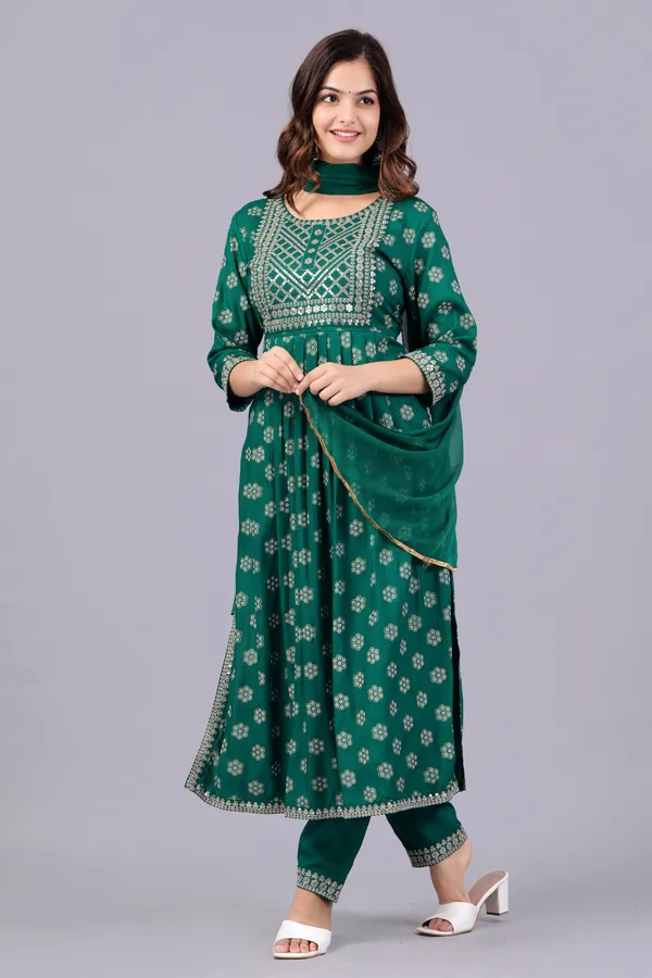 Green_Floral_Embroidered_Regular_Sequinned_Kurta_With_Palazzos_&_Dupatta_For_Women