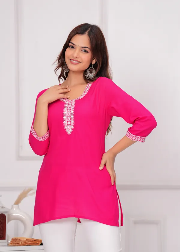 Dark_Pink_Embroidered_Top_For_Women