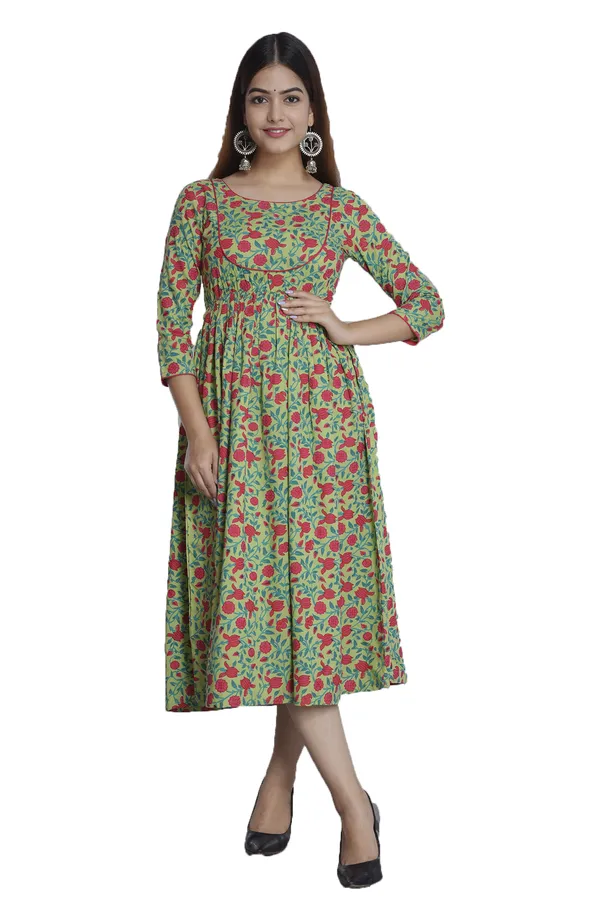 Parrot_Green_Floral_Printed_A-Line_Ethnic_Dress_For_Women