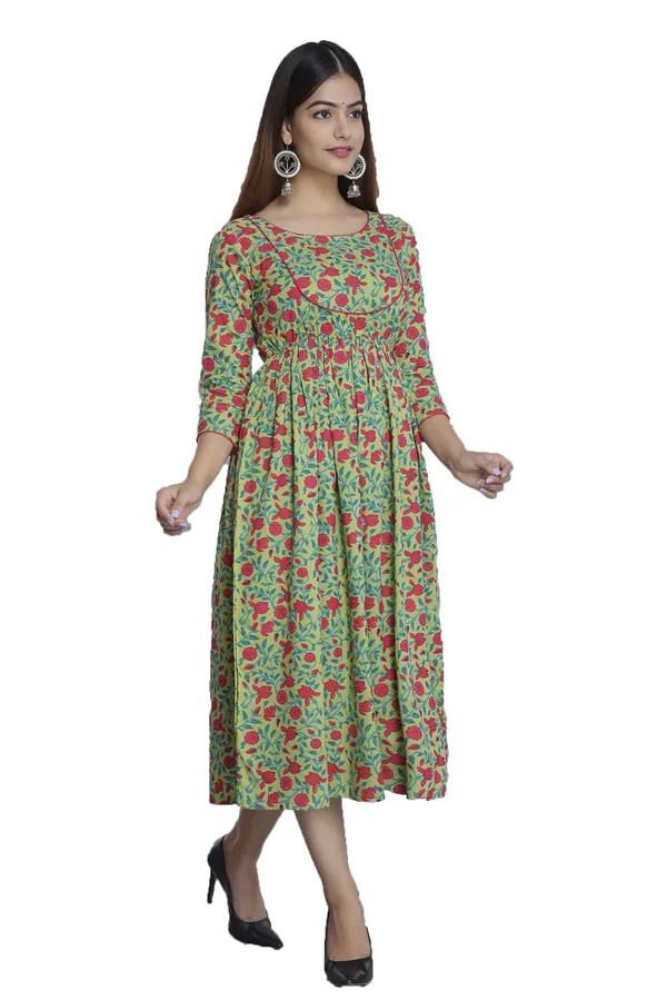 Parrot_Green_Floral_Printed_A-Line_Ethnic_Dress_For_Women