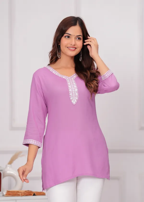 Light_Purple_Embroidered_Straight_Kurti_For_Women