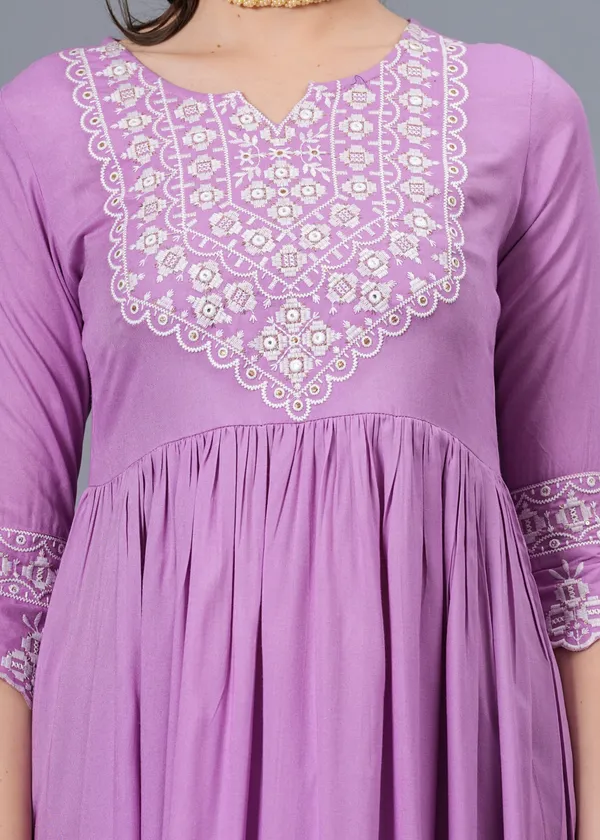 Light_Purple_Floral_Embroidered_Regular_Sequinned_Anarkali_Kurta_With_Palazzos_&_Dupatta_For_Women