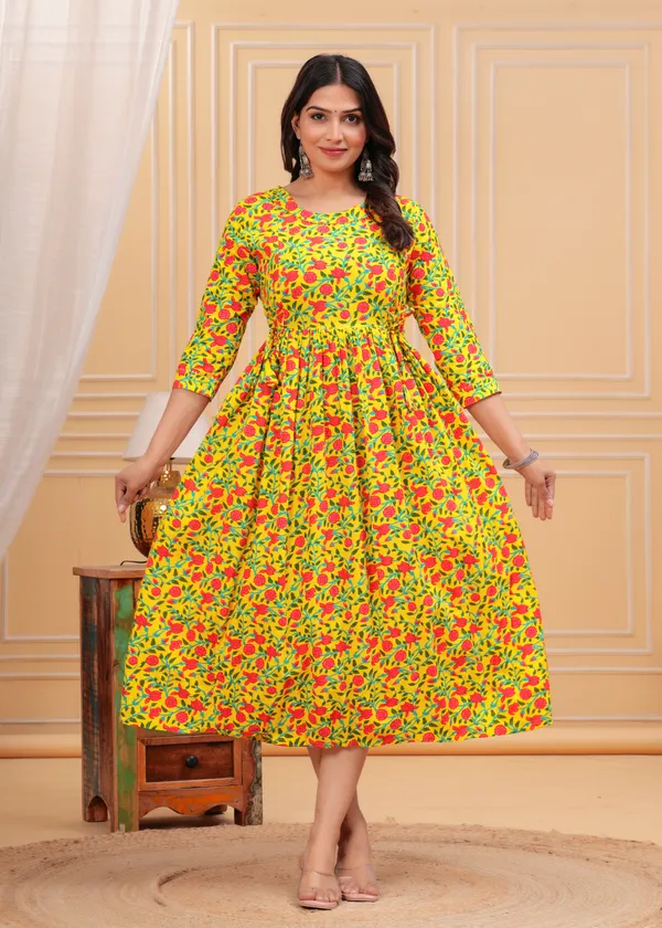 Pink_Printed_Maternity_Gown_Kurta_For_Women