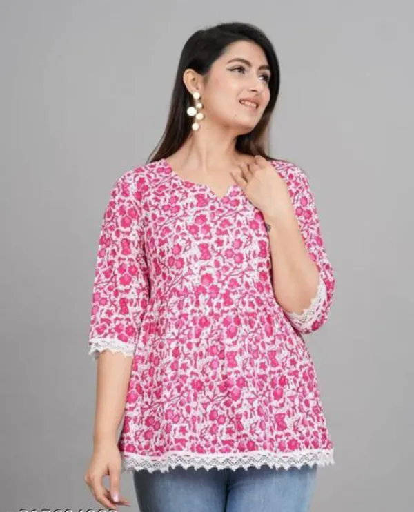 Pink_Floral_Printed_Regular_Kurta_Tops_For_Women