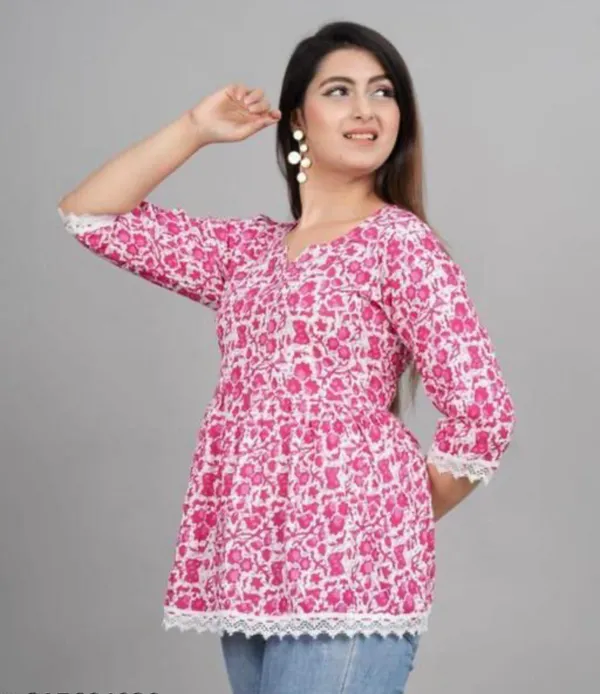 Pink_Floral_Printed_Regular_Kurta_Tops_For_Women