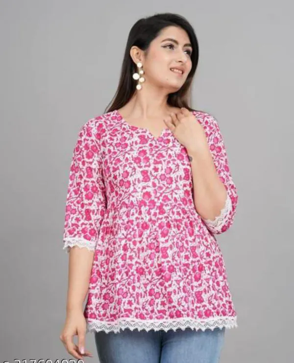 Pink_Floral_Printed_Regular_Kurta_Tops_For_Women