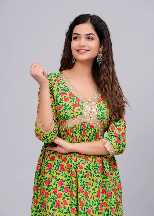 Parrot_Green_Floral_Printed_V-Neck_Fit_And_Flare_Ethnic_Maxi_Dress_For_Women