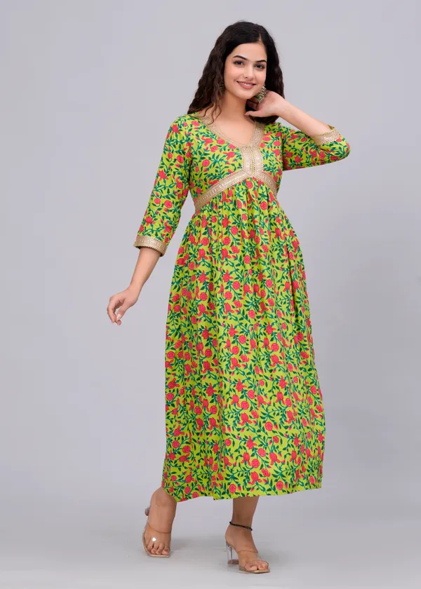 Parrot_Green_Floral_Printed_V-Neck_Fit_And_Flare_Ethnic_Maxi_Dress_For_Women