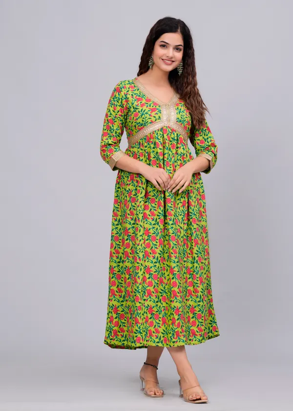 Parrot_Green_Floral_Printed_V-Neck_Fit_And_Flare_Ethnic_Maxi_Dress_For_Women