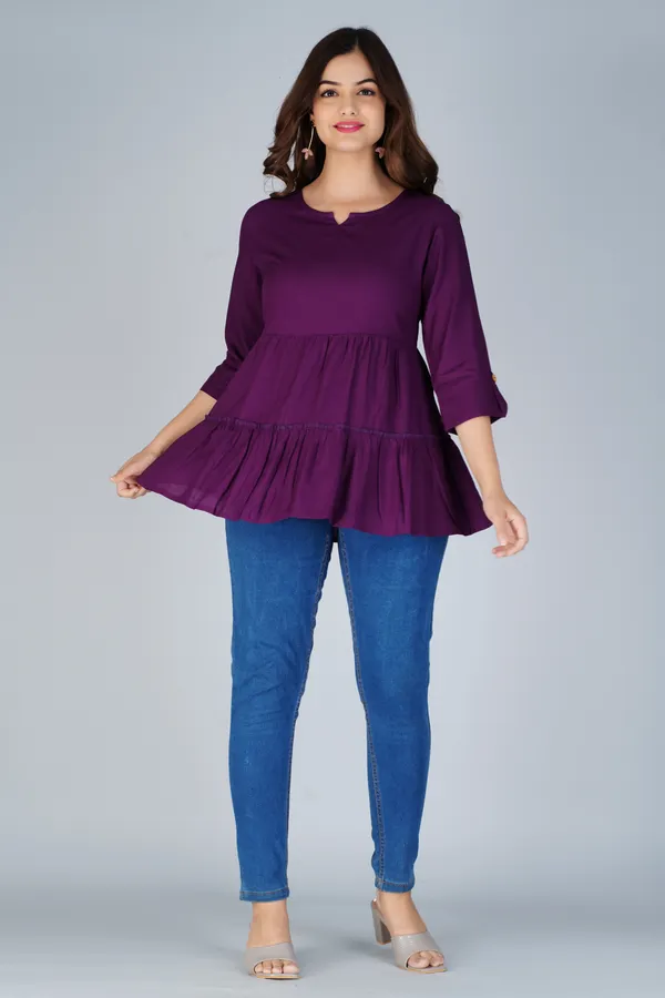 Purple_Tiered_Longline_Top_For_Women