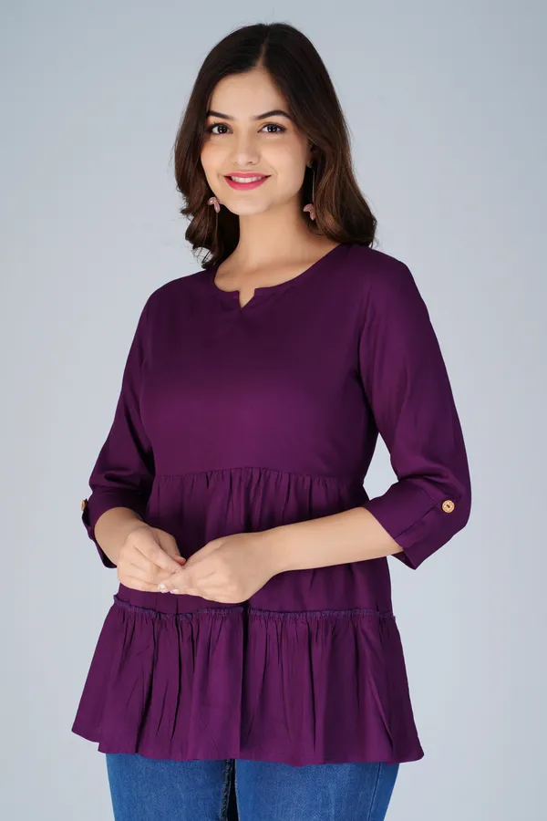 Purple_Tiered_Longline_Top_For_Women