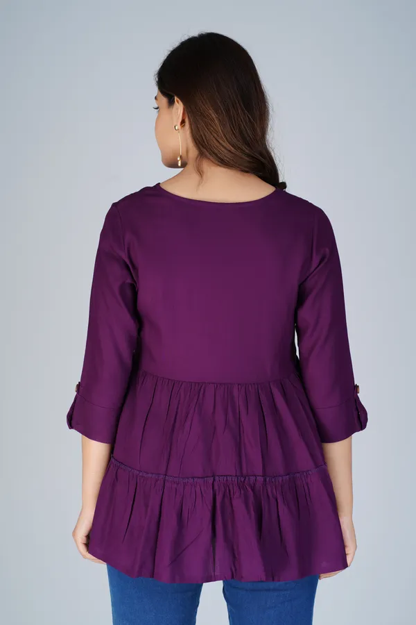 Purple_Tiered_Longline_Top_For_Women