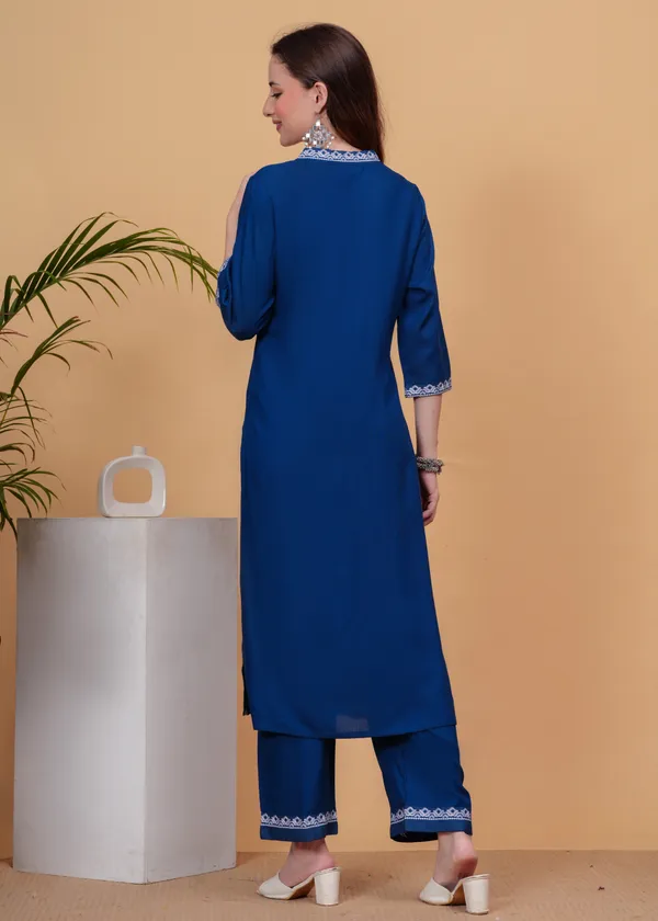 Petrol_Blue_Embroidered_Regular_Straight_Kurta_With_Palazzos_For_Women