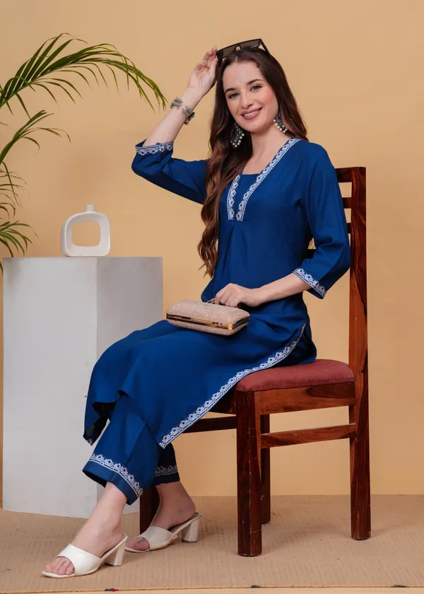 Petrol_Blue_Embroidered_Regular_Straight_Kurta_With_Palazzos_For_Women