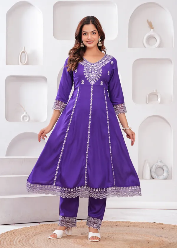 Purple_Floral_Embroidered_Thread_Work_Anarkali_Kurta_With_Palazzos_&_Dupatta_For_Women