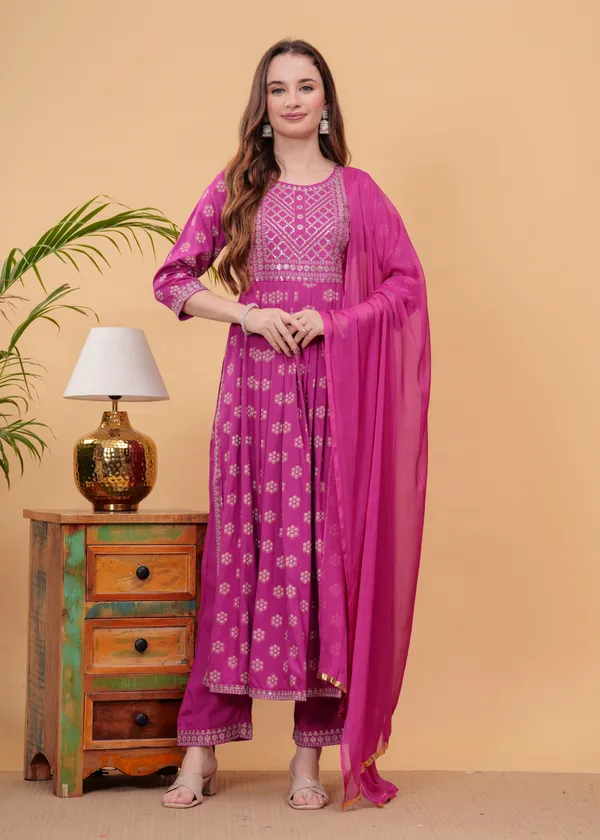 Pink_Floral_Embroidered_Regular_Sequinned_A-Line_Kurta_With_Palazzos_&_Dupatta_For_Women