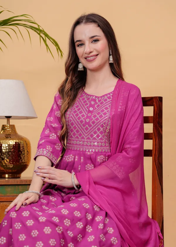 Pink_Floral_Embroidered_Regular_Sequinned_A-Line_Kurta_With_Palazzos_&_Dupatta_For_Women