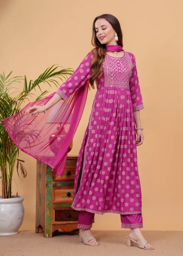 Pink_Floral_Embroidered_Regular_Sequinned_A-Line_Kurta_With_Palazzos_&_Dupatta_For_Women