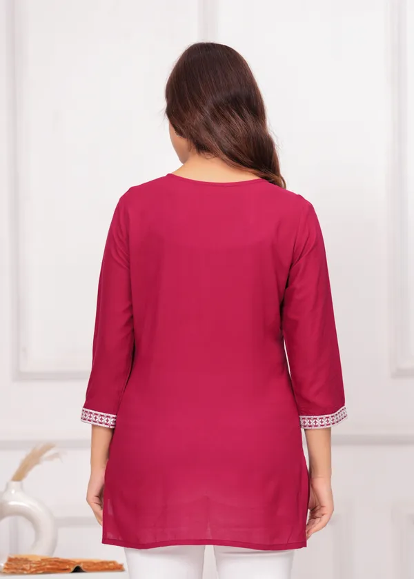 Maroon_Embroidered_Crop_Top_For_Women